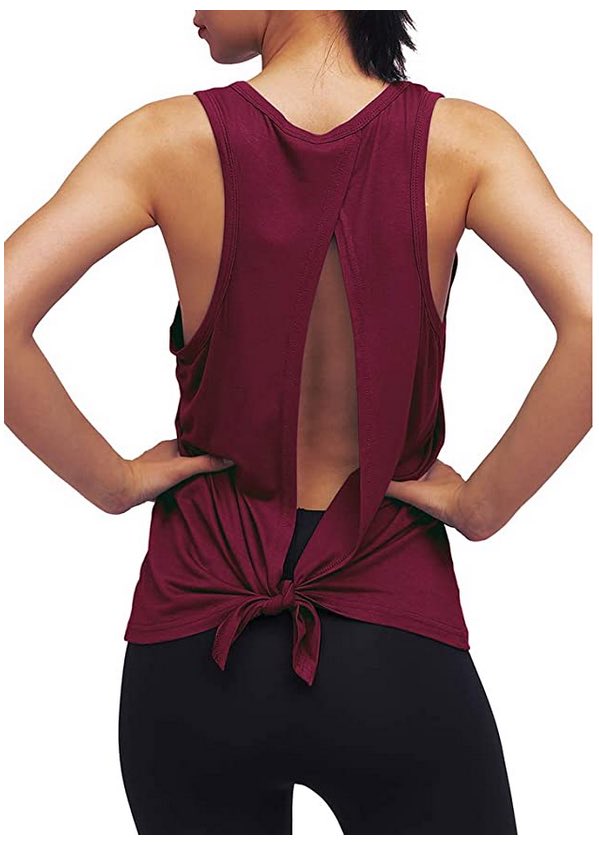 Mippo Workout Clothes for Women Cute Tie Back Yoga Top