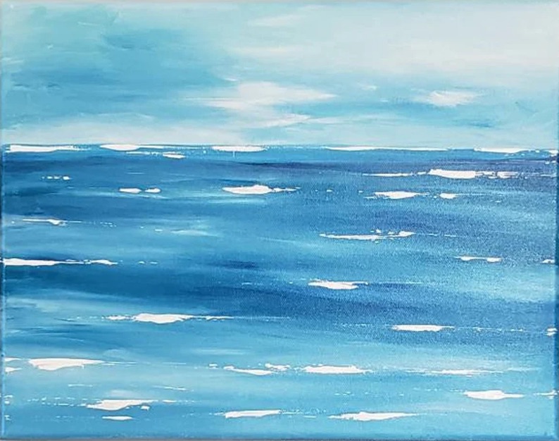 Ocean (a beach painting) by Adena Noble