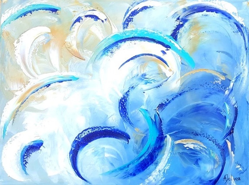 Ocean Abstract (a beach painting) by Alina Jelvez