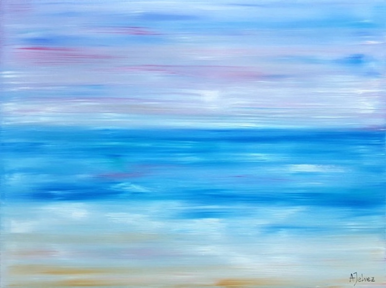 Beach Abstract (a beach painting) by Alina Jelvez