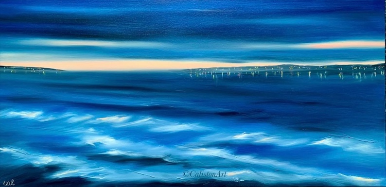 Harbour Lights (a beach painting) by Cheryl Liston