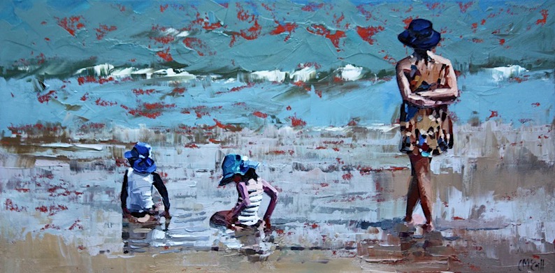 Motherhood (a beach painting) by Claire McCall