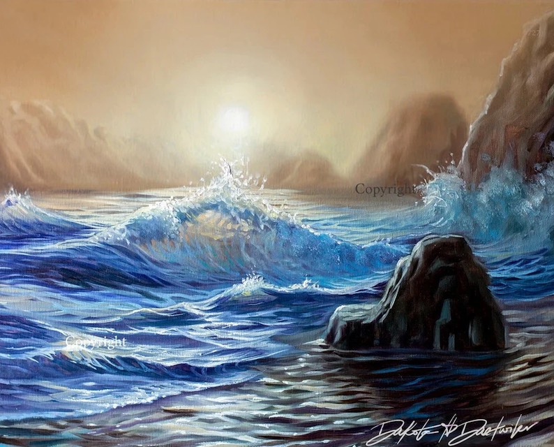 Ocean Practice (a beach painting) by Dakota Daetwiler