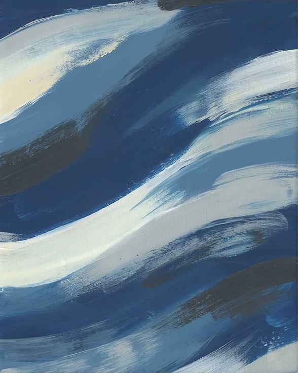Amagansett Blues (a beach painting) by Emily Wood