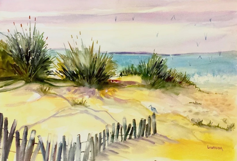 Fire Island Beach (a beach painting) by Joe Giuffrida