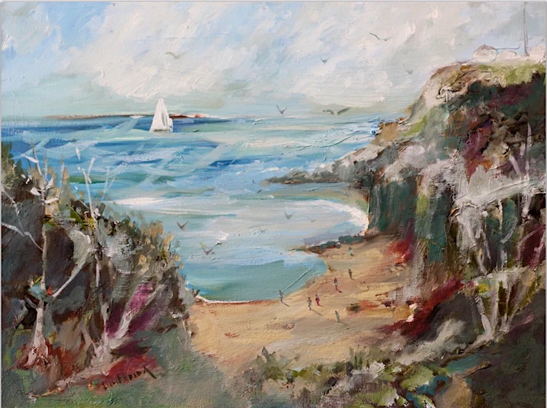 Block Island by (a beach painting) Joe Giuffrida