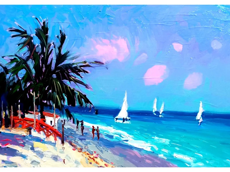 Seascape (a beach painting) by Kateryna Lemesheva