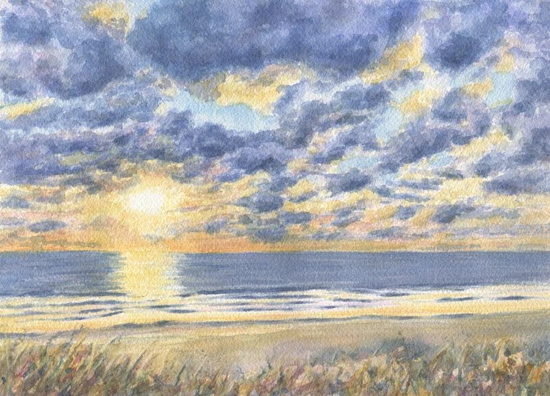 Beach Sunrise (a beach painting) by Leigh Barry Nodar