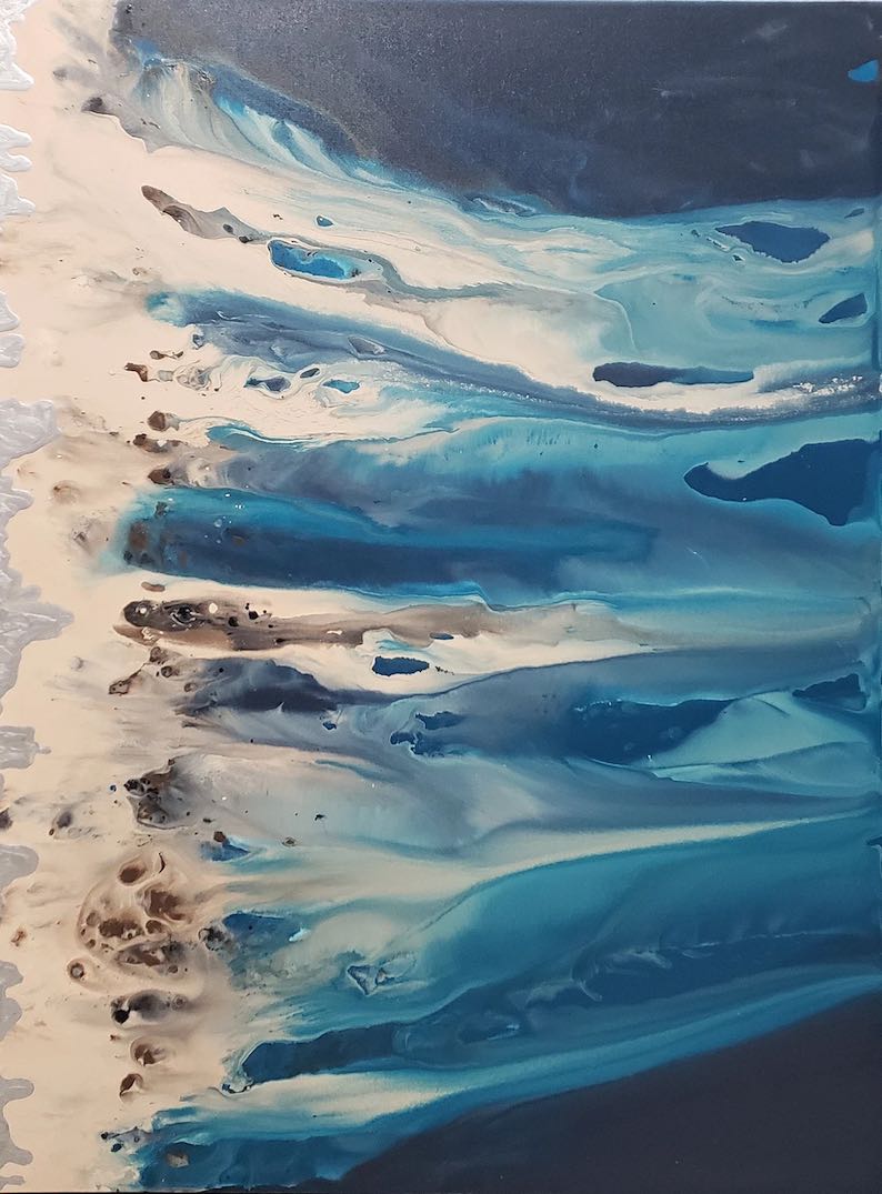 Abstract Beach Blue (a beach painting) by Lis Scott