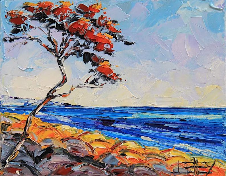 Monterey Dusk (a beach painting) by Lisa Elley