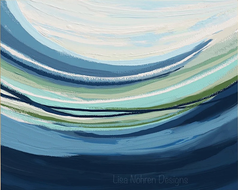 Ocean Blues (a beach painting) by Lisa Nohren