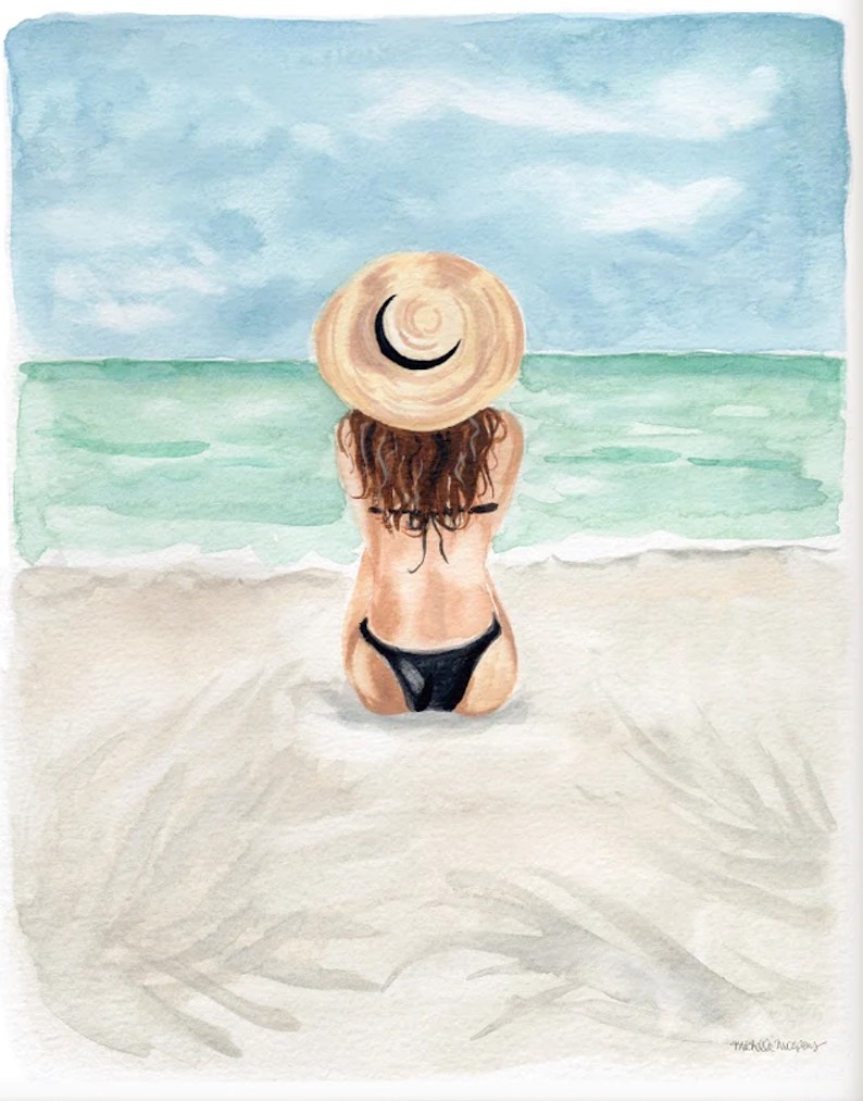 Beach Girl (a beach painting) by Michelle Mospens