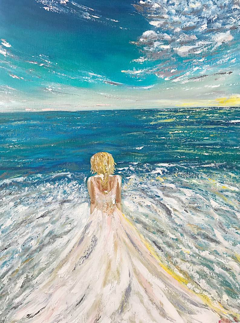 Lady Wave (a beach painting) by Natallia Siarozhankina