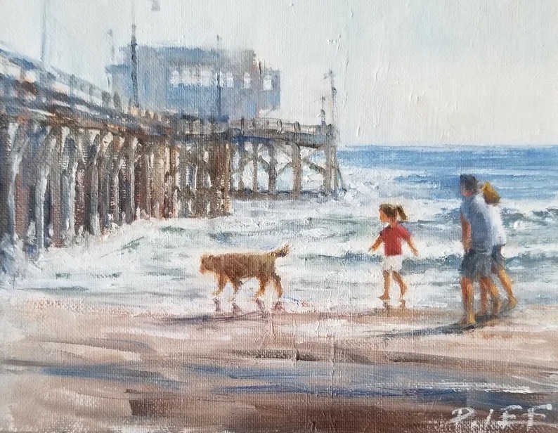 Beach Walk (a beach painting) by Peter Lee