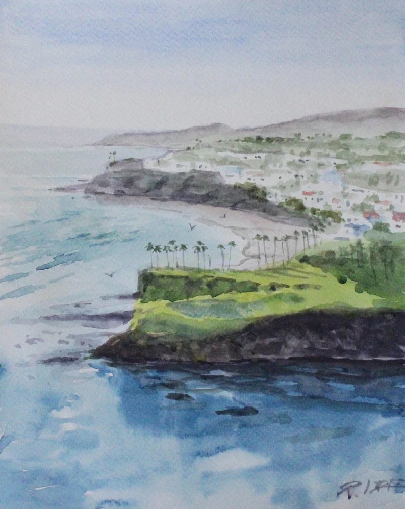 Laguna Beach California (a beach painting) by Peter Lee