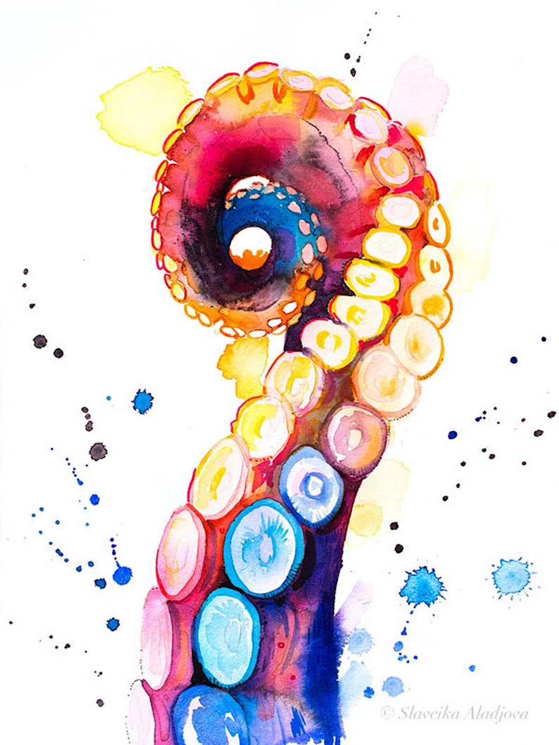 Octopus Tentacle (a beach painting) by Slaveika Aladjova
