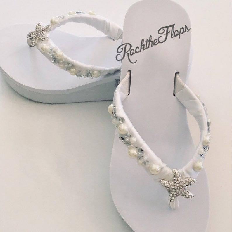 Pearl Rhinestone Bridal Flip Flops