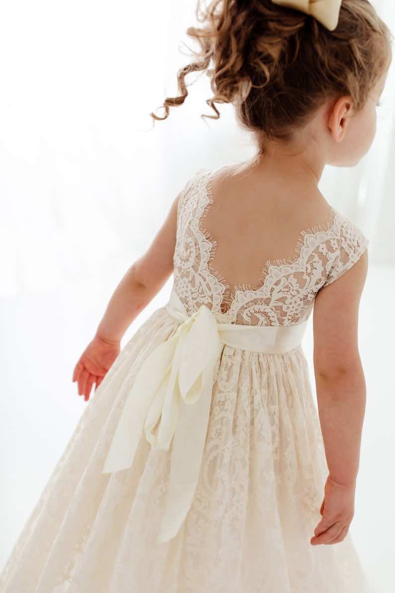 Boho Lace Flower Girl Dress