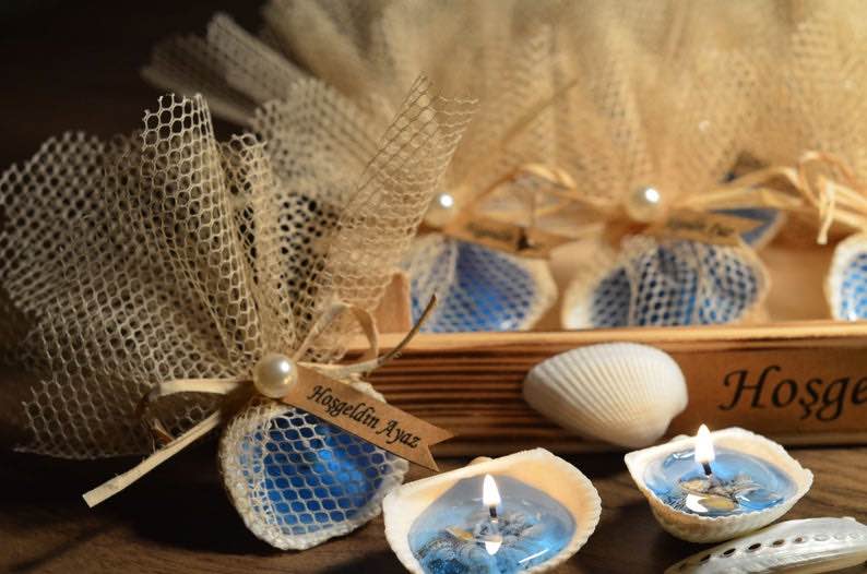 Seashell Candle Wedding Favors