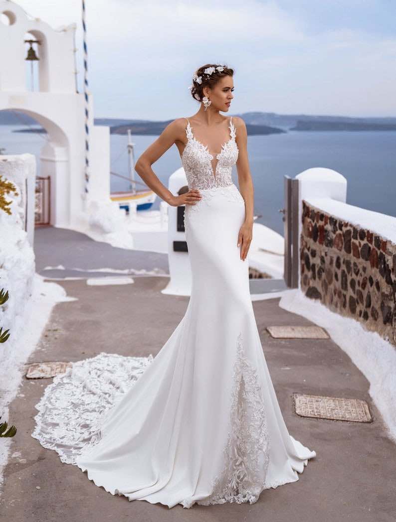 Beach Wedding Open Back Bridal Gown