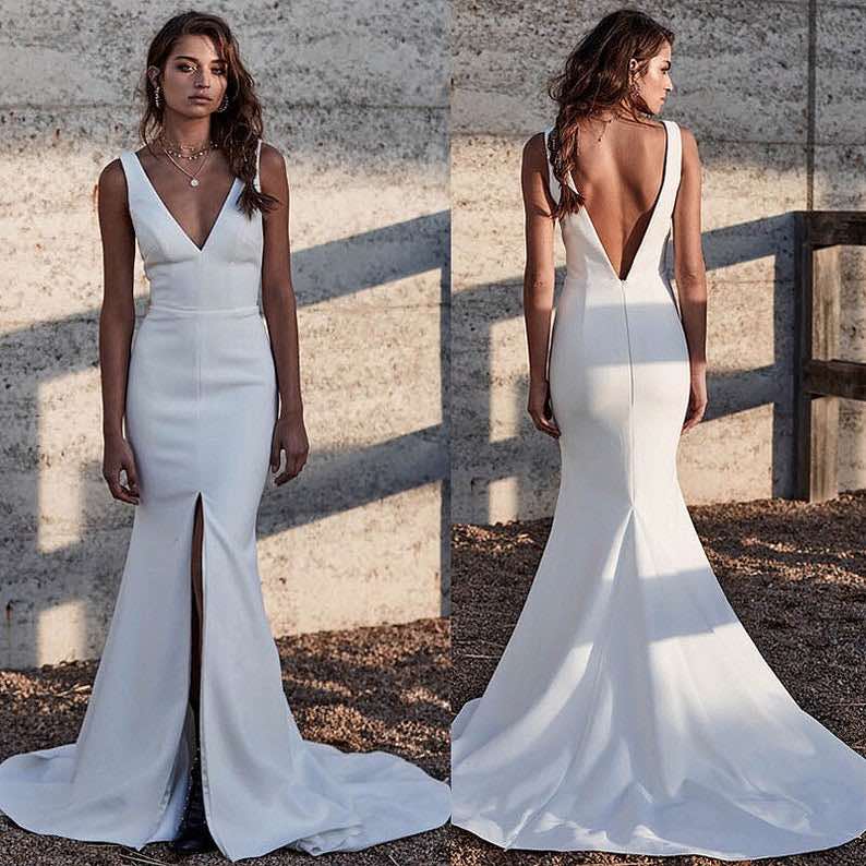 Crepe Mermaid Wedding Dress