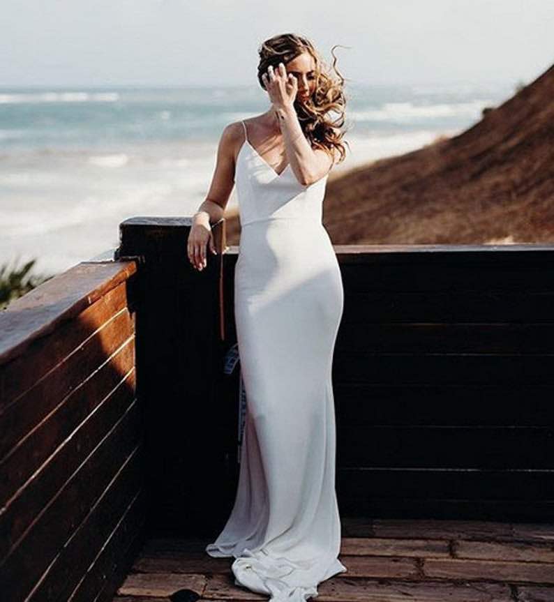 Mermaid Backless Spaghetti Strap Bridal Dress