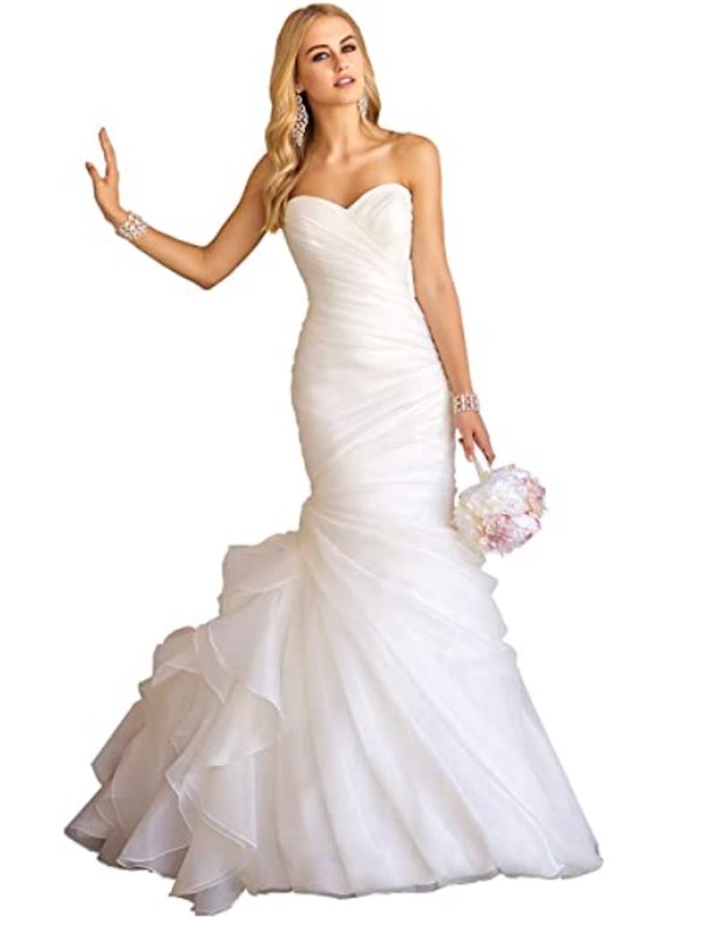 Sweetheart Ruched Organza Bridal Gown