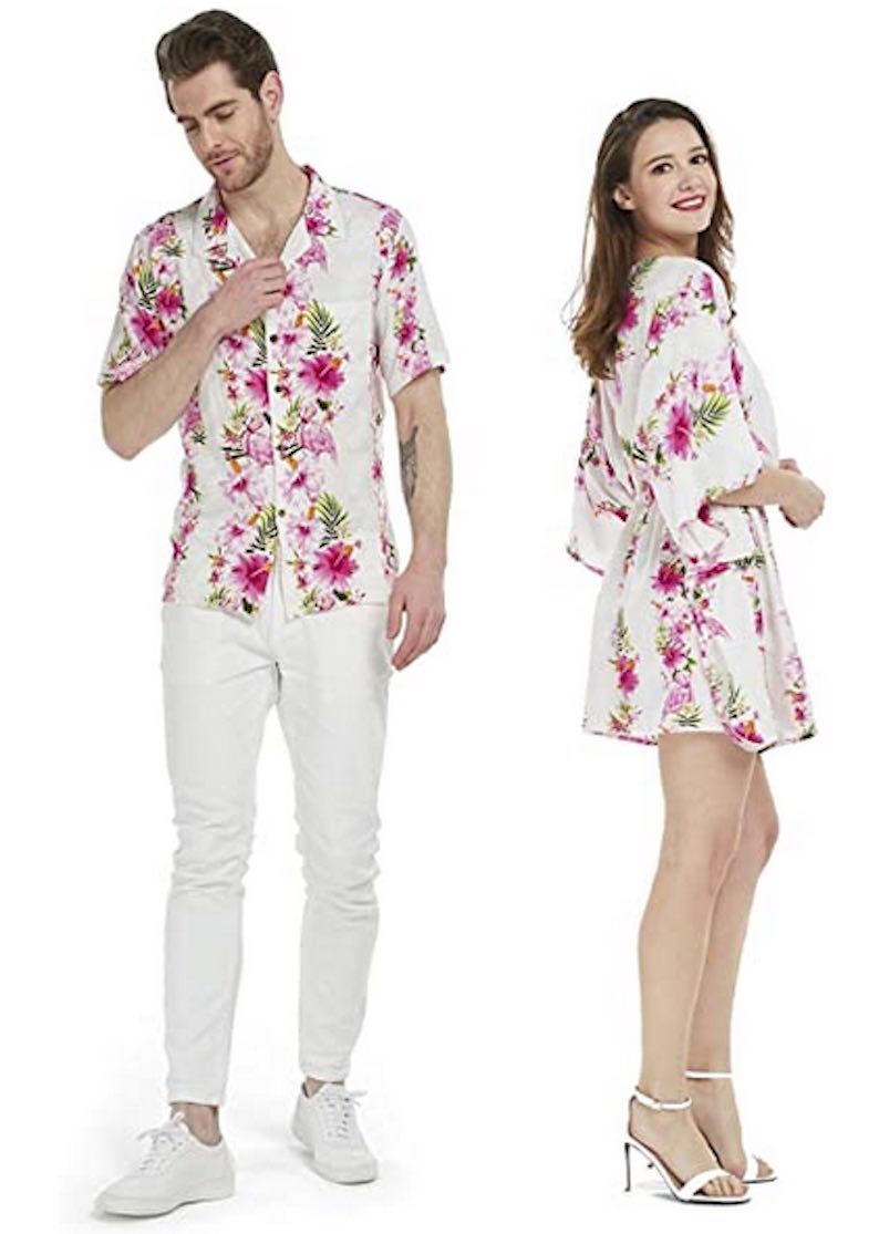 Couple Matching Hawaiian Luau Aloha Shirt