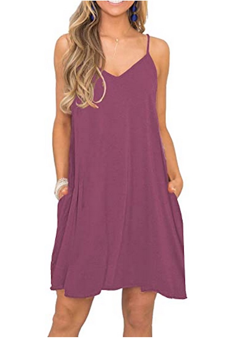 Summer Spaghetti Strap Casual Swing Tank Beach Coverup by Misfay