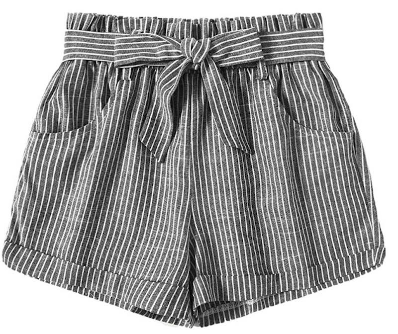 Casual Elastic Waist Striped Summer Beach Shorts by Sweaty Rocks