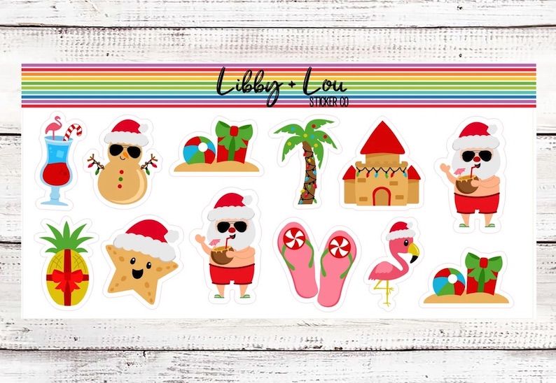Tropical Christmas Planner Stickers