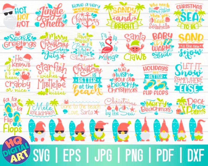 Tropical Christmas SVG Bundle