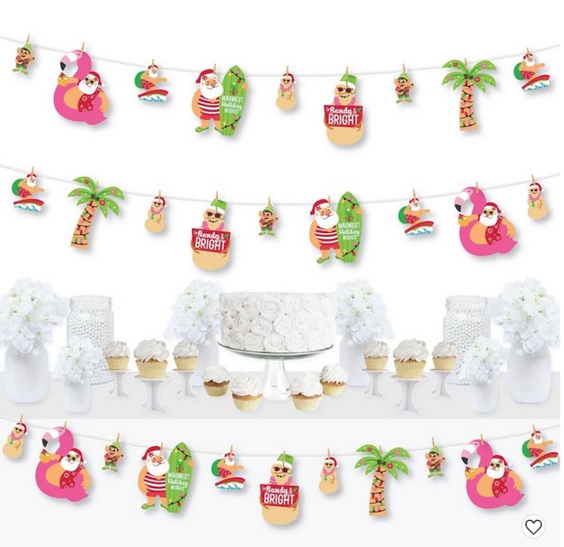 Beach Santa Holiday Party DIY Decorations