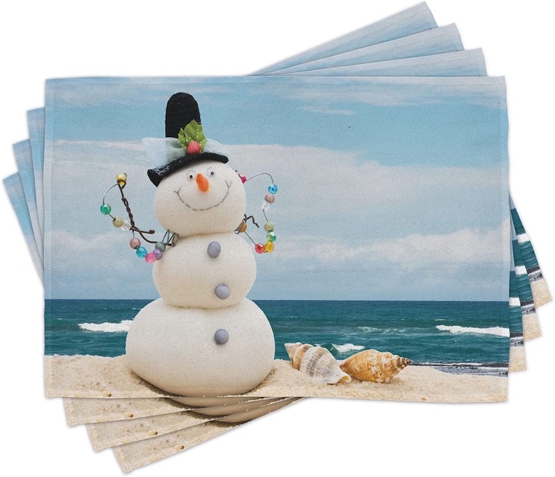 Beach Snowman Place Mats