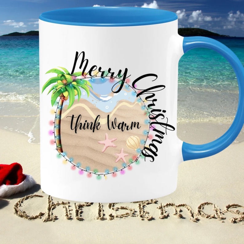 Think Warm Merry Christmas 2-Tone Coffee Mug