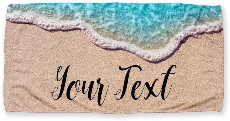 Ocean Waves & Sand Personalized Beach Towel