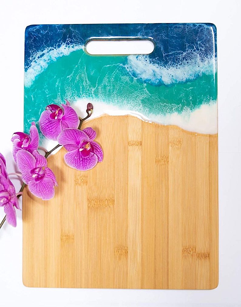 Bamboo Ocean Resin Cutting and Serving Board