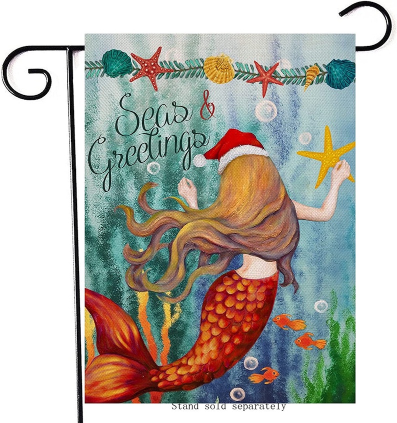 Seas & Greetings Mermaid Coastal Yard Sign