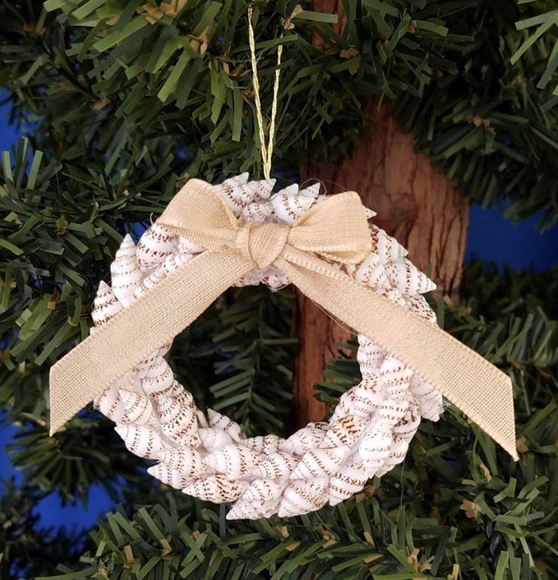 Handmade Shell Wreath /  Beachy Ornaments