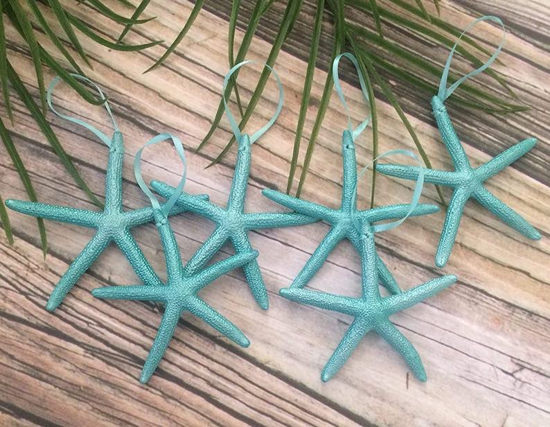 Details about  / Tropical Blue Glass Christmas Tree Ornament Ocean Sea Shell Lighthouse Star Fish