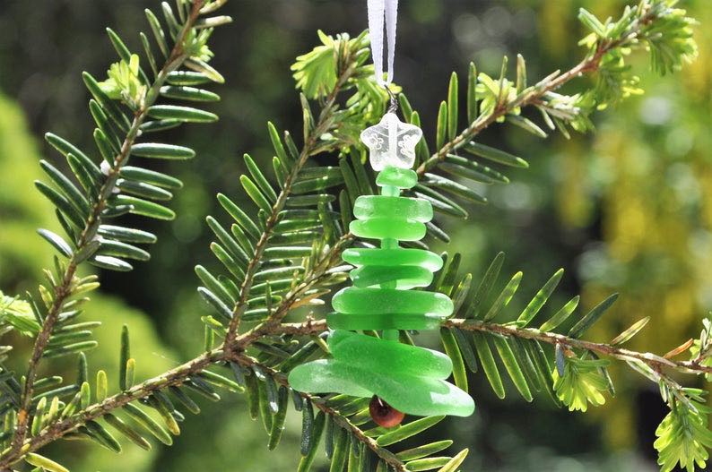 Genuine Sea Glass Delightful Tree Ornament