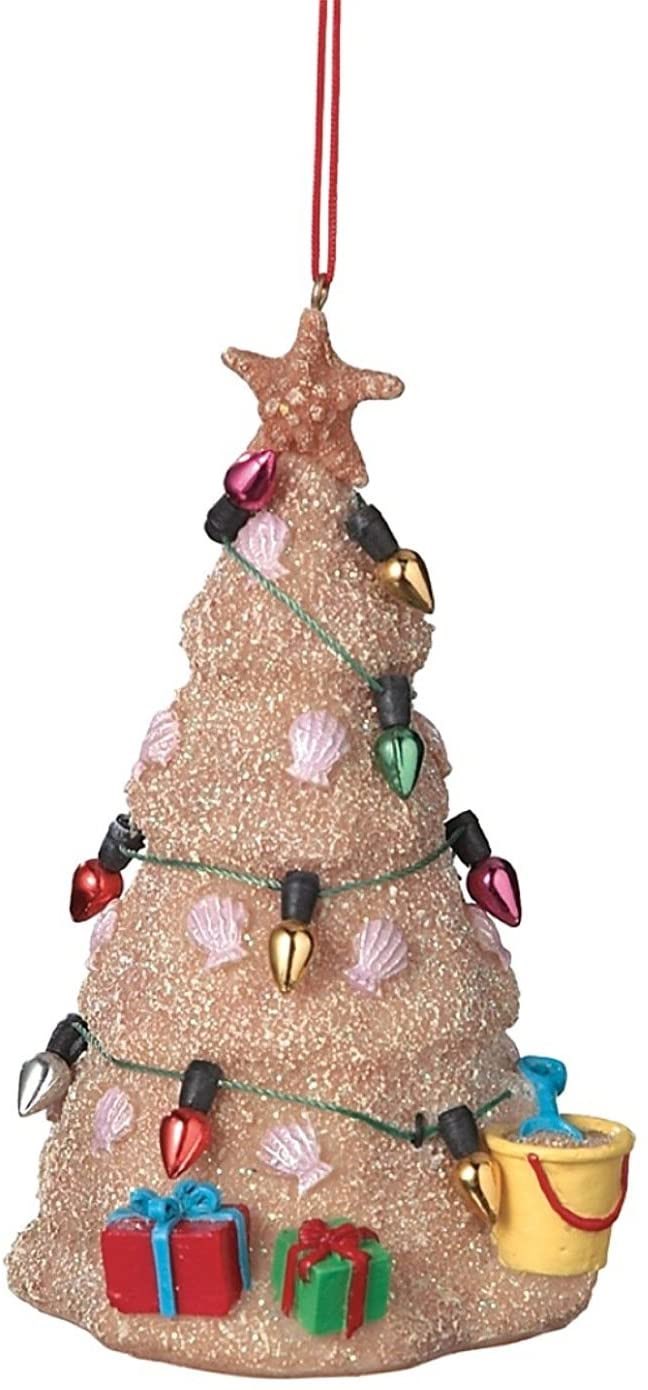 Midwest Sand Beach Christmas Tree Hanging Resin Christmas Ornament