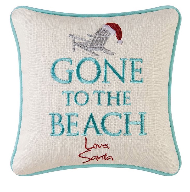 Gone To The Beach. Love, Santa Pillow