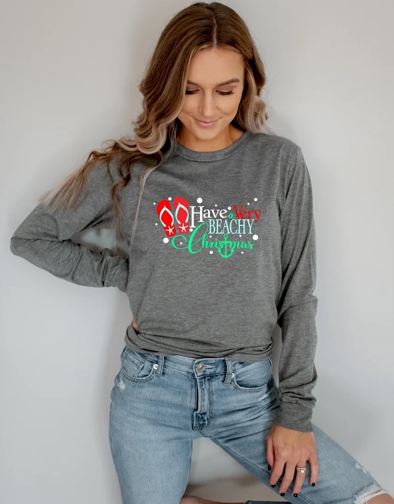 Have A Very Beachy Christmas Flip Flop Long Sleeve T-Shirt