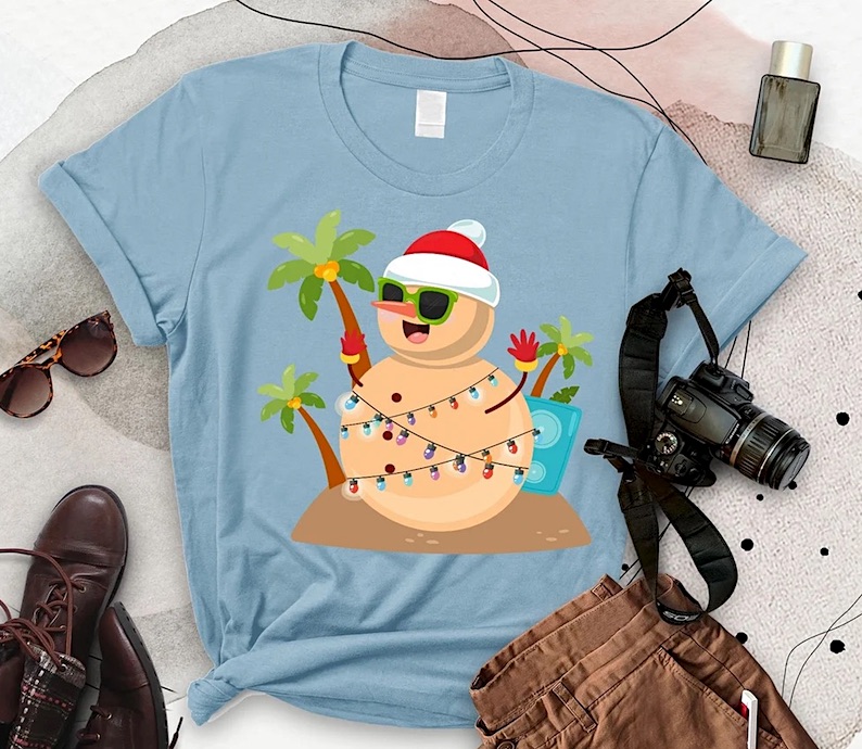 Snowman on the Beach T-shirt