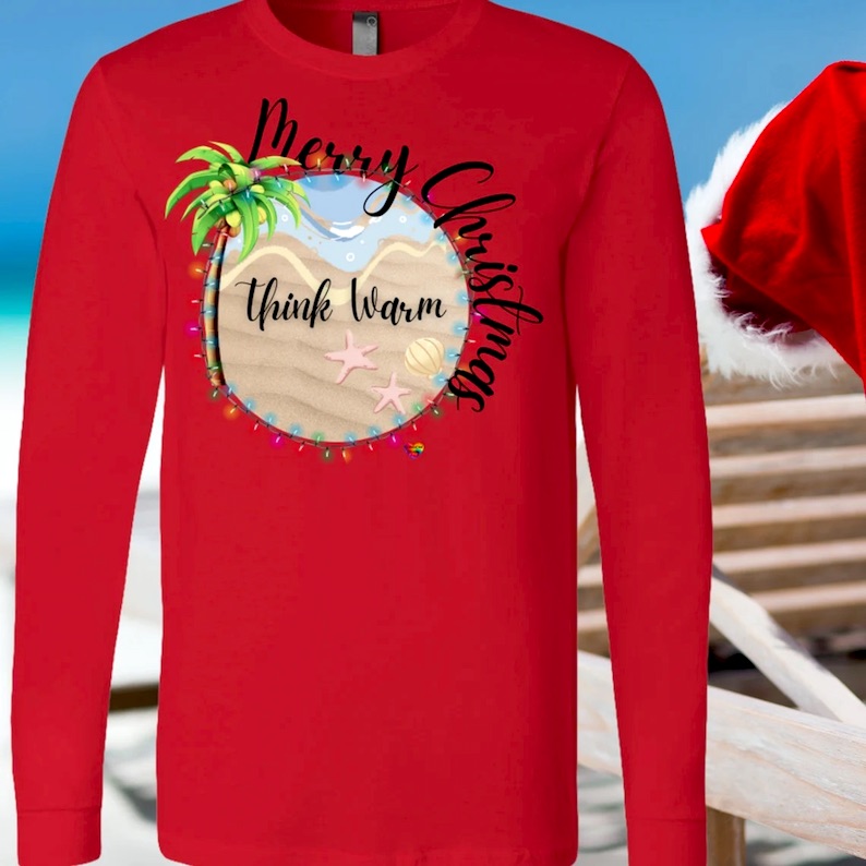 Think Warm Merry Christmas Long Sleeve Tee