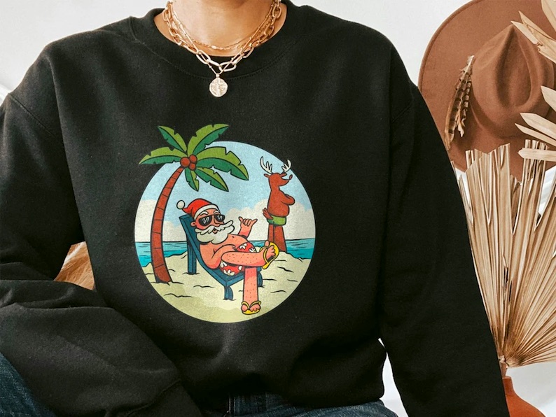 Santa Claus Chaka Brah on the Beach Sweatshirt