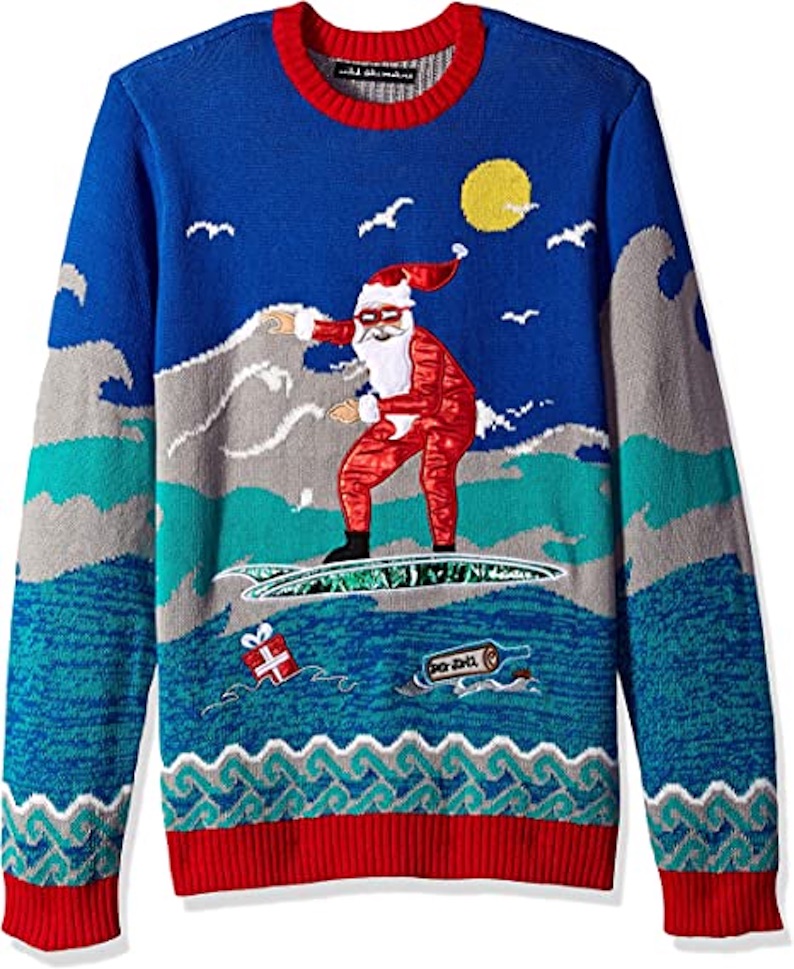 Surf's Up Santa Knit Sweater