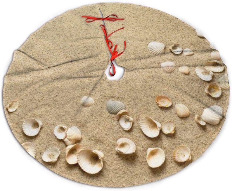 Christmas Tree Skirt - Sea Shells On Sand