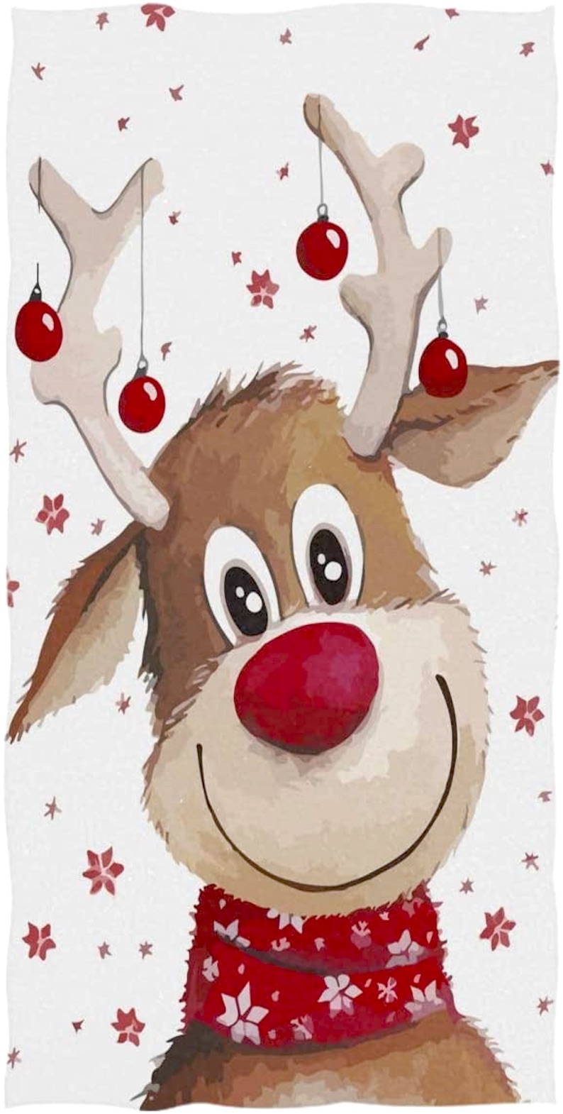 Happy Reindeer Beach Towel